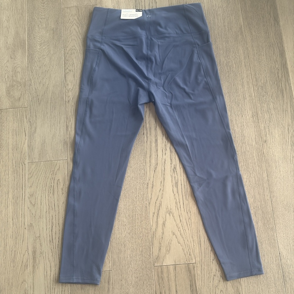 RBX Active Full Length High Waisted Blue Leggings with Pockets XL New - Picture 6 of 11